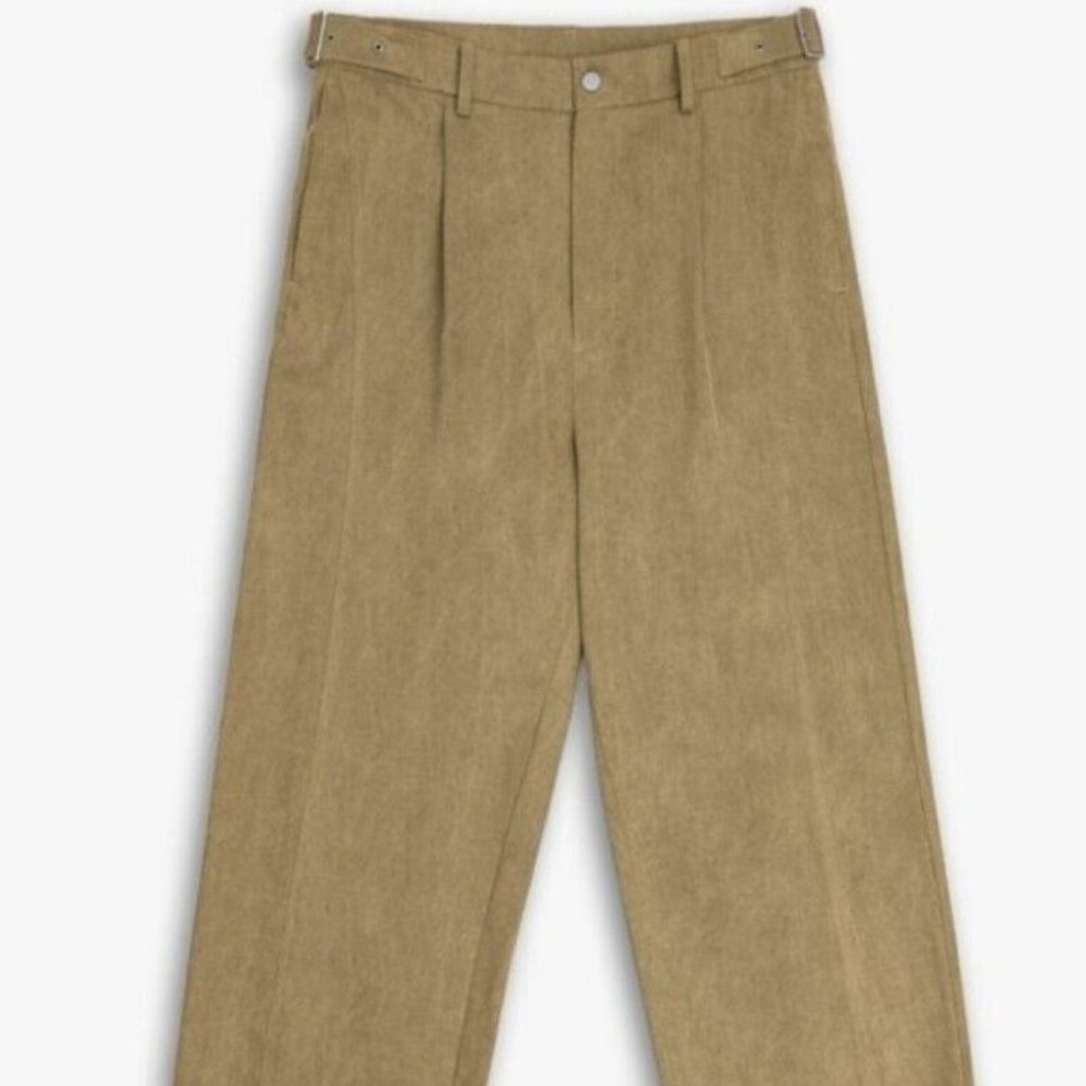 Men's Dress Pants in Khaki Tan - Classic Pleated Trousers